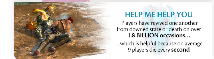 Help me help you: players have revived one another from downed state or death on over 1.8 BILLION occasions… ...which is helpful because on average 9 players die every second